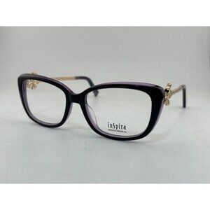 INSPIRA EYEWEAR - Purple & Gold Flower Embellishment Eyeglass Frames
